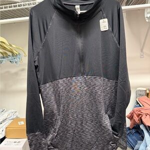 Black and Gray Quarter-Zip Pullover